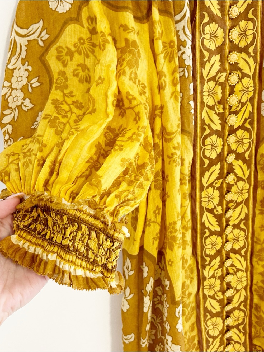ZIMMERMANN Raie Floral Ramie blouse mustard - Picture 5 of 15